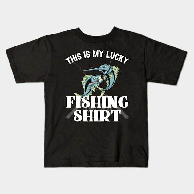 This Is My Lucky Fishing Shirt Fisherman Kids T-Shirt by TheTeeBee